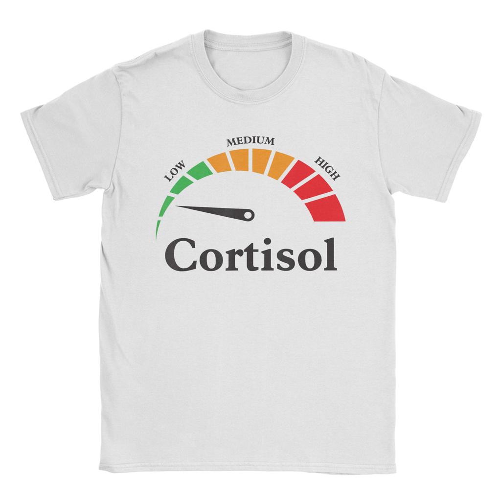 Freizeit Lustiges T-Shirt für niedrigen Cortisolspiegel für Unisex Rundhalsausschnitt Baumwoll-T-Shirts Kurzarm-T-Shirt Bedruckte Oberteile