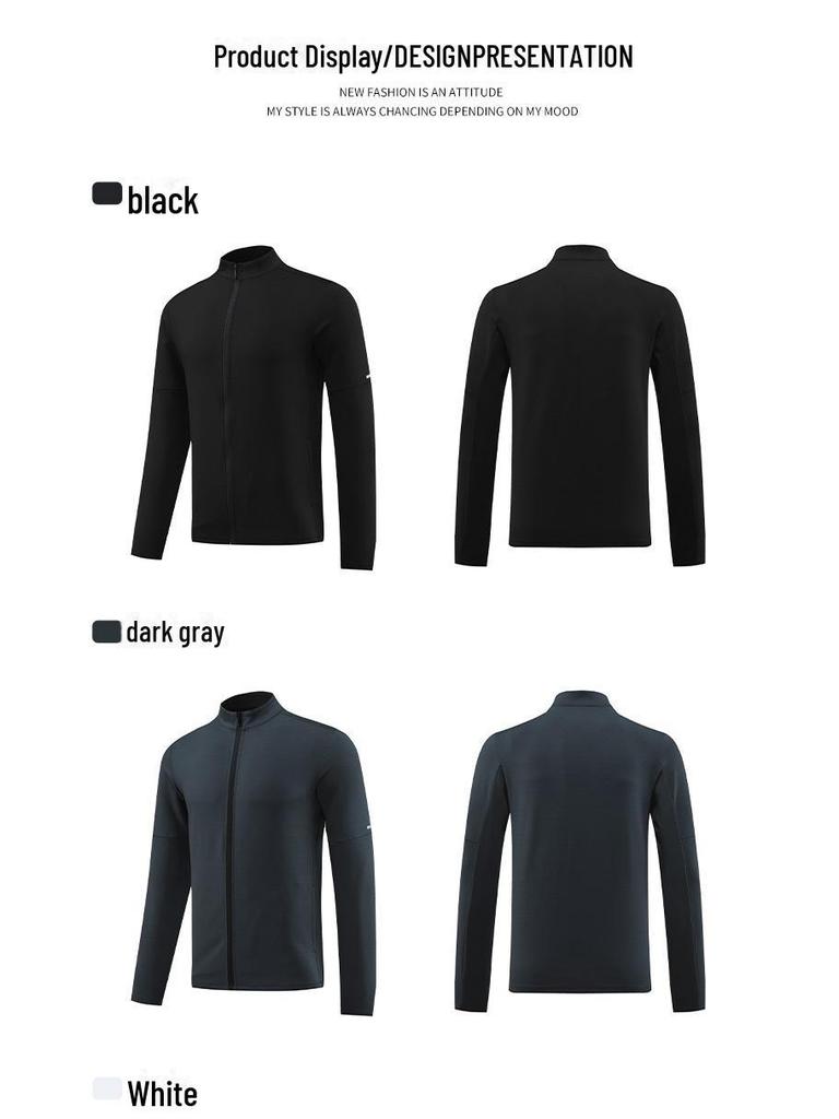 Herren Leichte Schnelltrocknende Sportjacke: Cardigan mit durchgehendem Reißverschluss für Laufen, Fitness und Training
