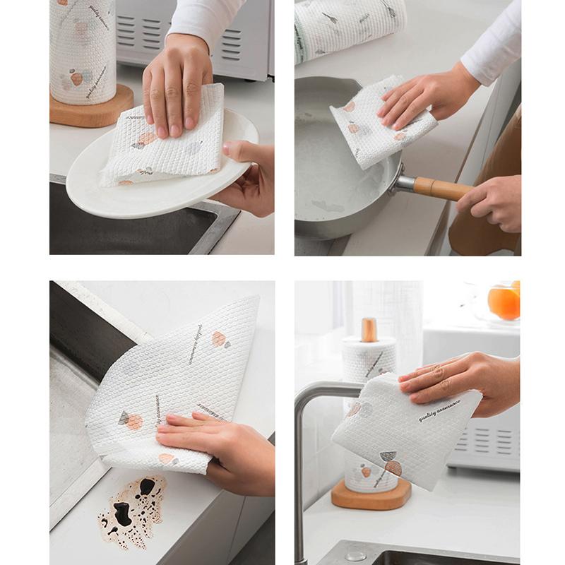 Thickened Household Cleaning 50 pieces/Set Washable Wet Cleaning Cloth Non-shedding 1PCS Kitchen Paper Cleaning Tool Dry Dual-use Towel Accessories