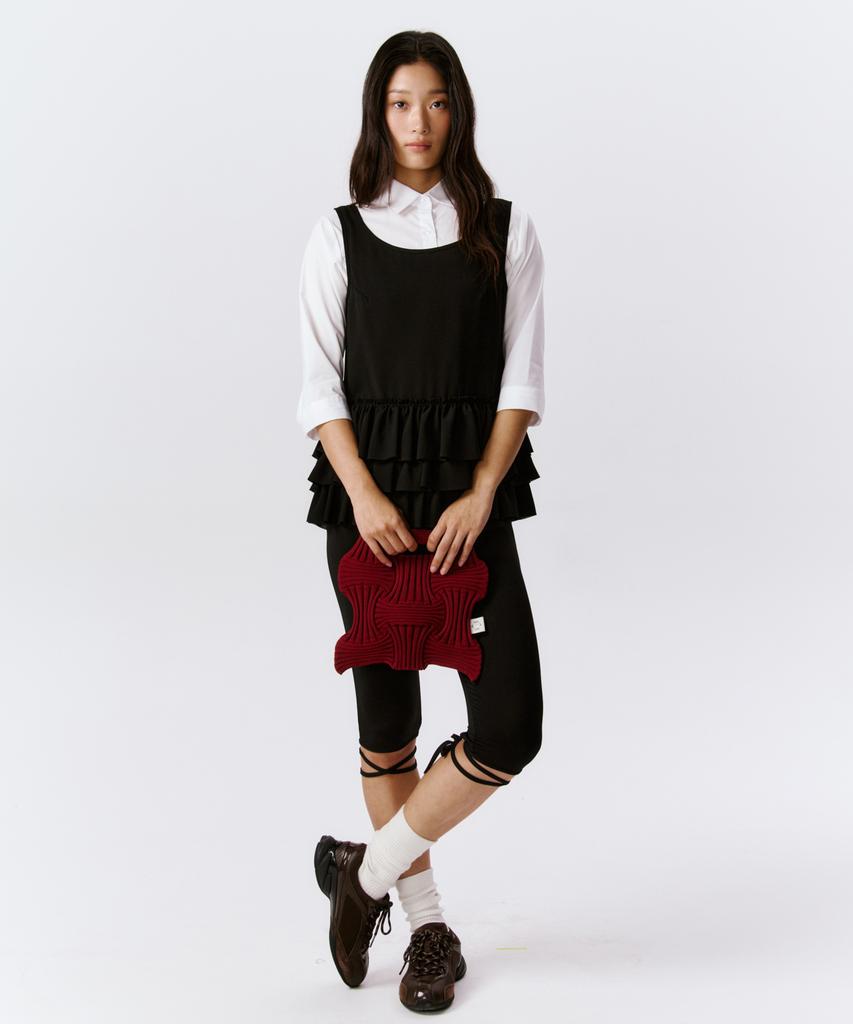 Pleatsmama New Bow Bag Burgundy