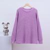 Womens And Winter Autumn Loose Round Neck Solid Colour Long Sleeve Knitted Sweater