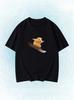 Funny Snowboarding Hamster Animal Print TShirt Cute Meme Loose Short Sleeve Unisex Casual Summer Top for Unisex Unisex Daily