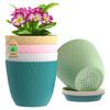Pack of 5 6 Inch Plastic Flower Pots for Indoor & Outdoor Terrace,Garden Plants Decorative Planters with Drainage Holes & Matching Saucers Durable