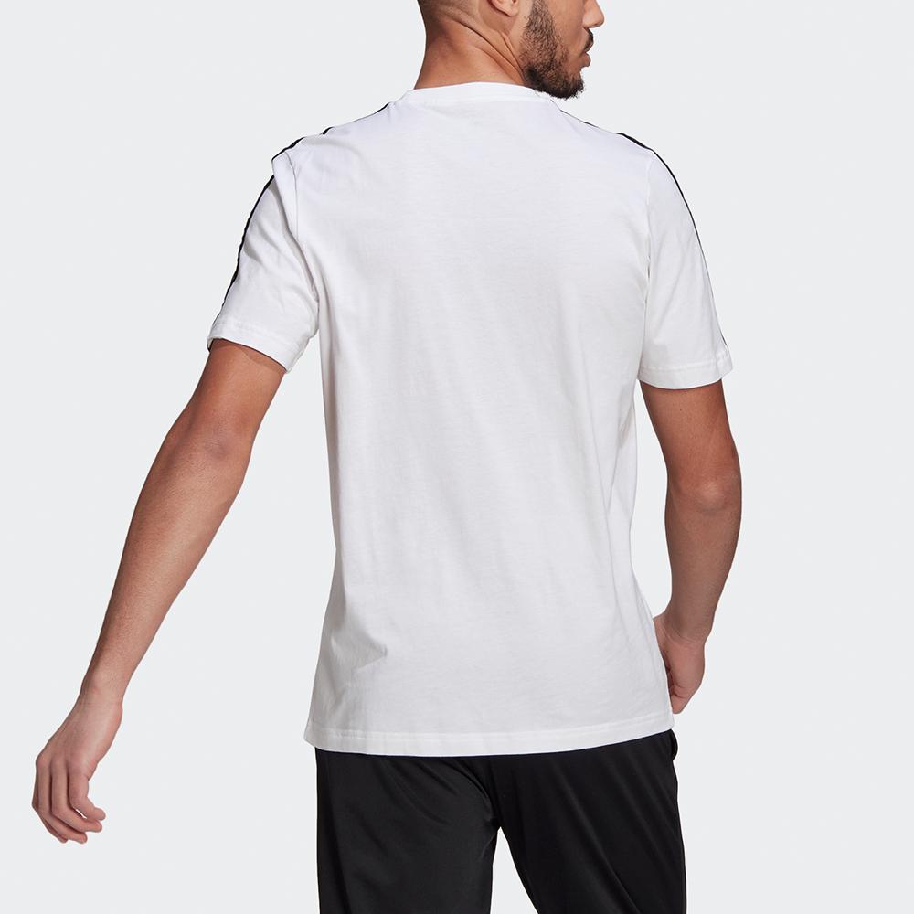 adidas Camiseta Essentials 3 Listras Branco/Preto Masculino Streetwear GL3733