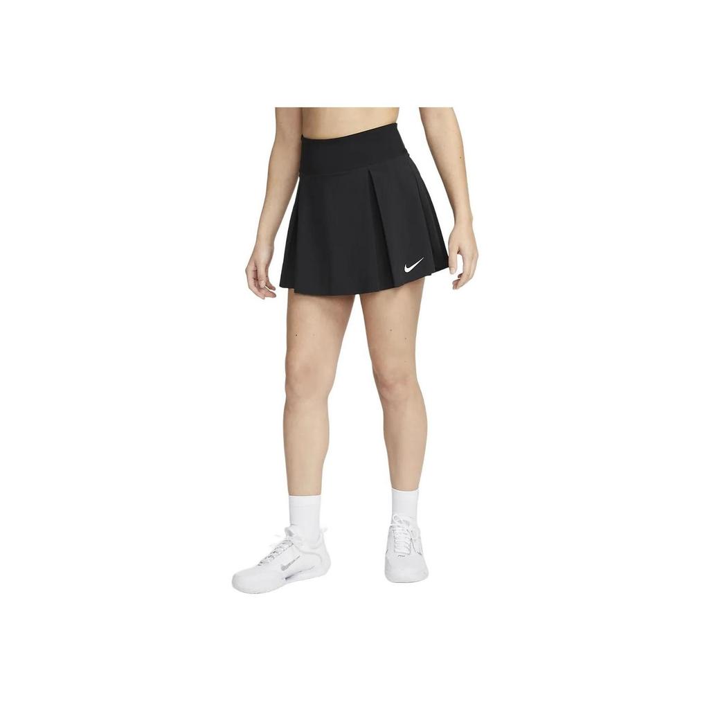 Nike Dri-FIT Advantage Μονόχρωμη Πλισέ Φούστα Τένις με Λογότυπο Γρήγορου Στεγνώματος Γυναικείες Φούστες Μαύρη DX1422-010