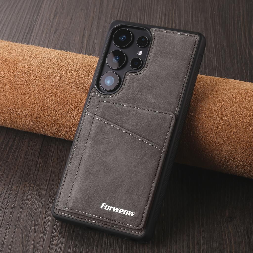 Leather Case for Samsung Galaxy S25 Edge S26 S24 Ultra S23 S22 S21 Plus S20 FE Phone Cover