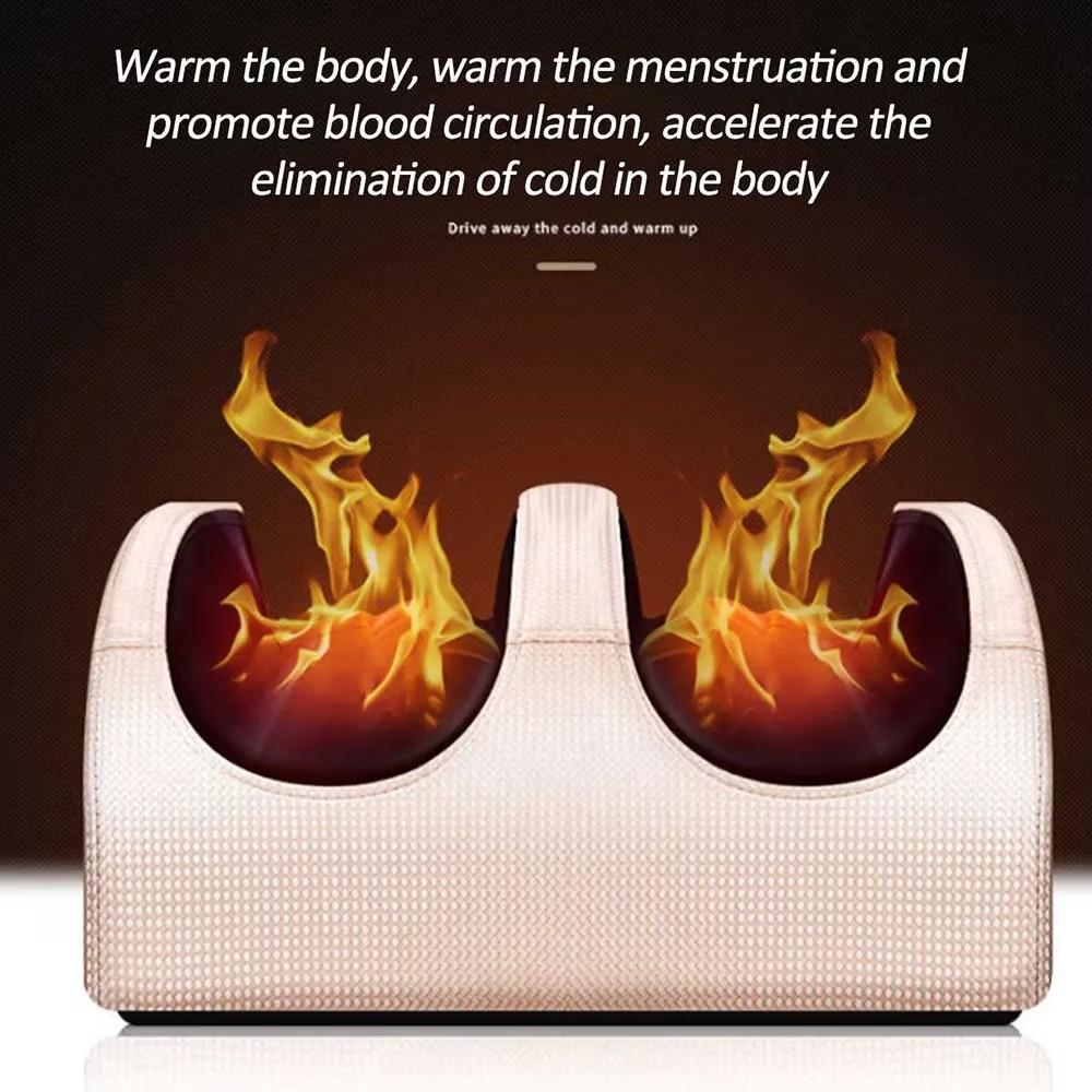 Hot Compression Electric Foot Massager Heating Therapy Shiatsu Kneading Roller Muscle Relief Fatigue Foot Massage Spa Machine