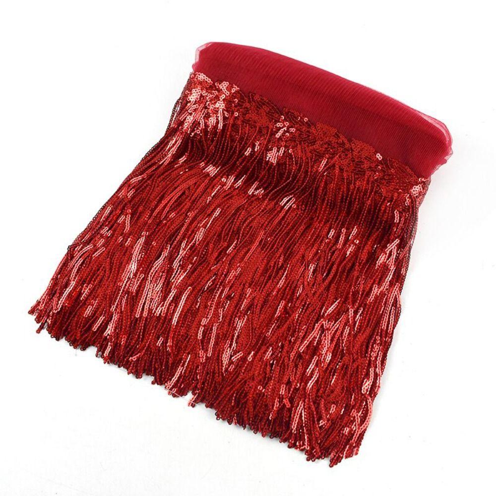 10 Yards Sequin Tassel Lace Trim Ribbon Fringe DIY Handmade Dance Performance Clothing Decoration Material Dance Sequin Tassel