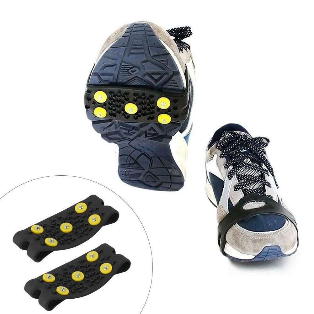 1-3 Pairs 5-Stud Snow Ice Claw Unisex Anti Slip Climbing Crampons Grips Shoes Boots Covers Outdoor Chain Shoe Spikes for Winter
