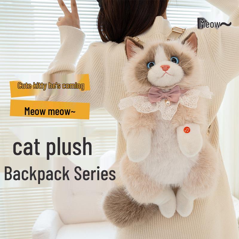 Sac à dos Peluche Chat Ragdoll – Ami Peluche Poupée Cadeau d'Anniversaire
