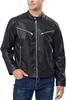 AL KHALID Schwarze Lederjacke Stilvolle Herren-Jacke Weiches Echtes Lammfell Druckknopfkragen Lässige Bikerjacke