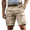 Men's Summer Relaxed Fit Cotton Cargo Shorts with Multiple Pockets for Outdoor Work and Casual Wear