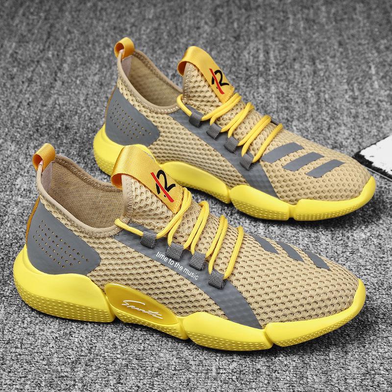 Vår och sommar herr sneaker ny mode avslappnad trendig löparsko herr avslappnad bekväm flyknit trendsko