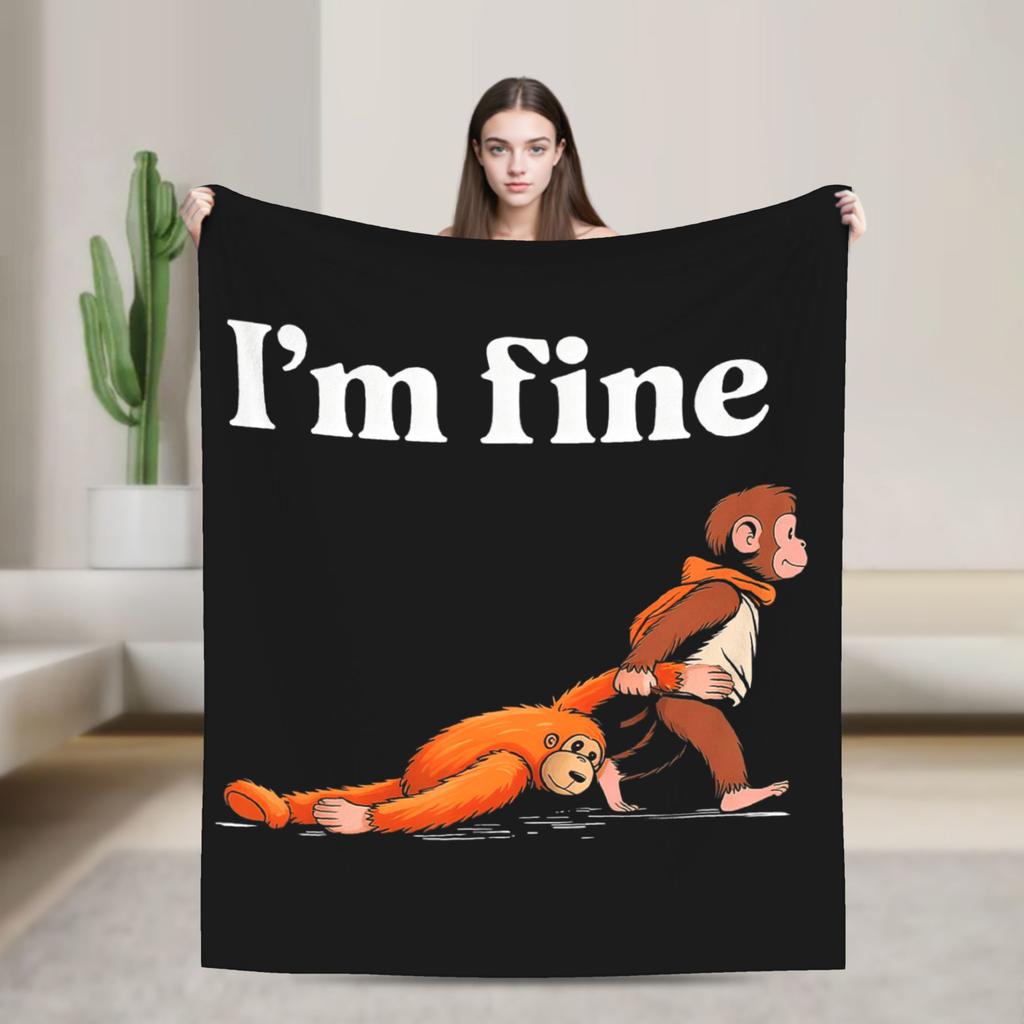 Baby Affe Schlag Niedlich Tierliebhaber Bequeme Decken Für Wohnzimmer Neuheit Überwurfdecke Winter Camping Flanell Tagesdecke