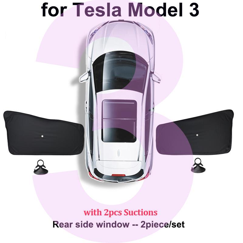 Für Tesla Modell 3 2024 Highland Seitenfenster Sonnenschutzabdeckung Saugnapf Front-/Heckscheiben-Sonnenblende Privatsphäre Modell Y 2023 Sonnenschirm
