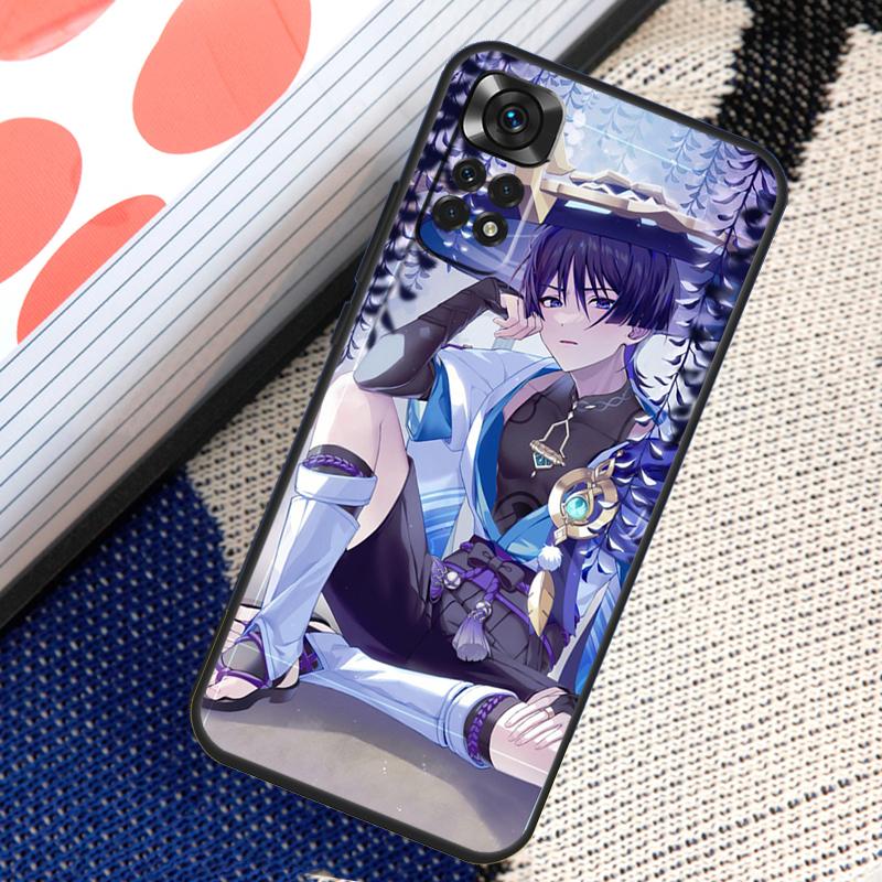 Genshin Impact Scaramouche-hoesje voor Xiaomi Redmi Note 12 11 10 9 8 Pro Note 8T 9S 10S 11S Redmi 10 10C 12C 9C-hoes