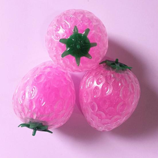 Grape Strawberry Fruit Squeeze Toy Colorful TPR Stress Relief Balls Soft Fidget for Kids Adults Portable Decompression Gadget for Anxiety Party Favors