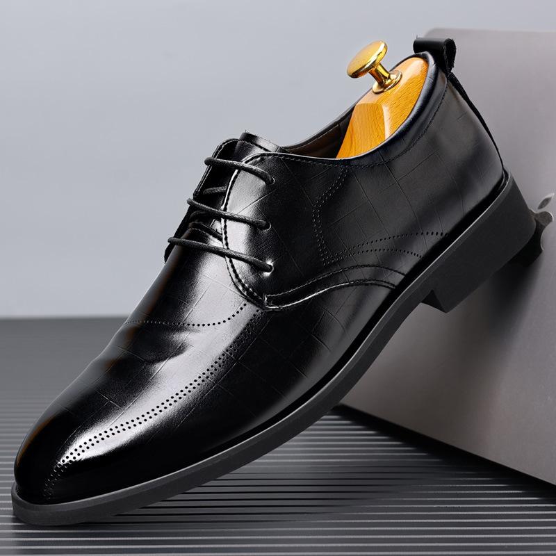 Fashion New Designer Spring Autumn Men's Leather Shoes Business Formal Commuter Work Shoes Male British Suit Groom Wedding Shoe Male