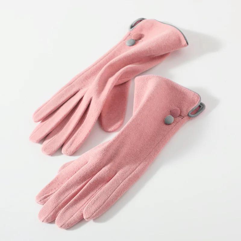 Cycling Gloves for Women New Winter Thermal Insulated Korean Style Outdoor Sport Windproof Touchscreen High Quality