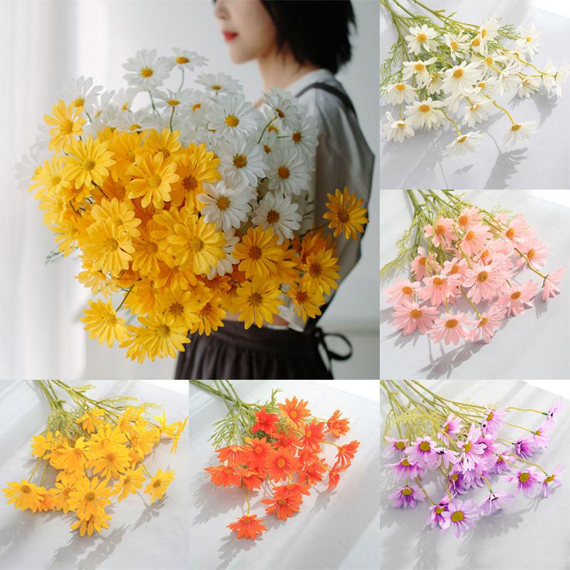 1pc Plants Accessories 5 Heads Silk Daisy Artificial Flowers Bridal Bouquet Home KTY