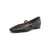 Krazing Pot Cow Skin Spring Summer Size 41 Low Heels Women Square Toe Shallow Pumps
