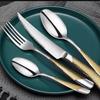 4pcs Kitchen Tableware Cutlery Set Cutlery Set Stainless Steel Luxury Dinnerware Fork Spoon Knife Western Dinner Set Gold