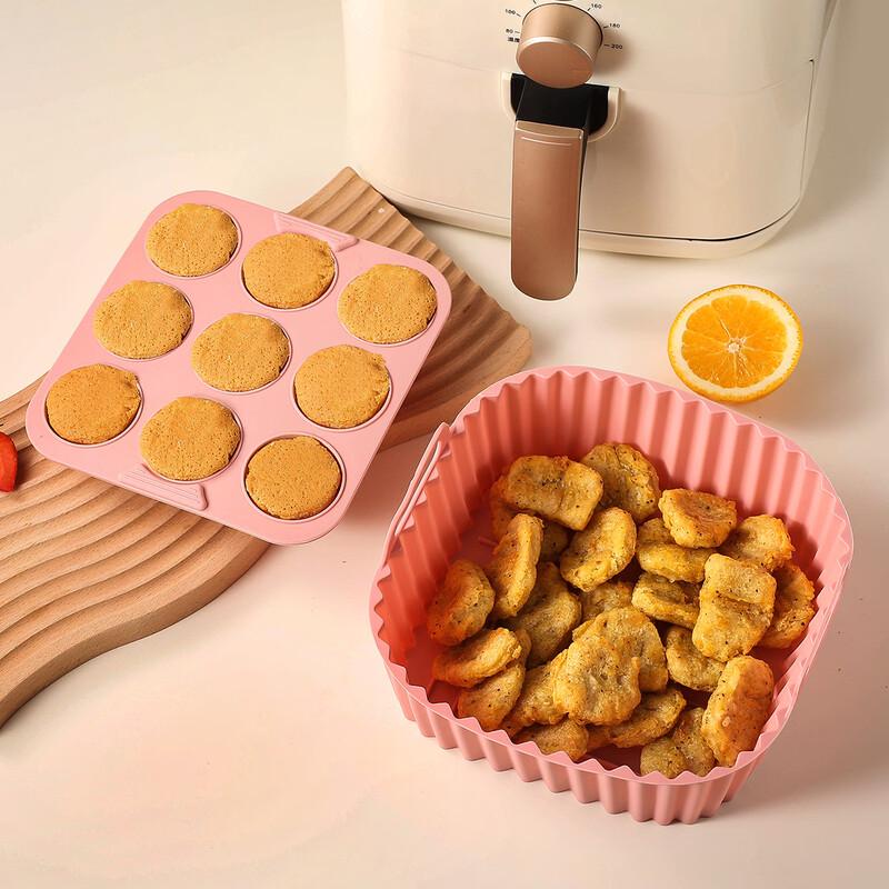 Ruhan Square Air Fryer Silicone Baking Pan Set