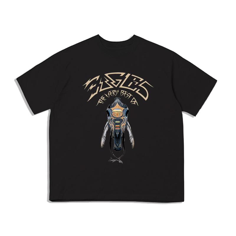Pop The Eagles Rock California Hotel Bedrucktes T-Shirt Lockeres Kurzarm-Street-Shirt für Herren und Damen aus Baumwolle Bequem