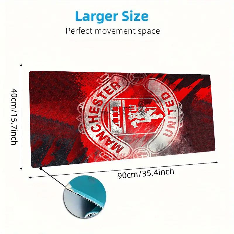 Podložka pod myš Manchester United FC, Veľká podložka na herný stôl, Protišmyková XXL podložka pod myš pre notebook a tablet, Mini PC podložka na hranie so šitými okrajmi