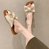 Sandalias de Verano para Mujer Lazo Suave Suela Plana Suela Blanda Sandalia de Una Tira para Uso Exterior Moda Sandalias de Punta Cuadrada 2024
