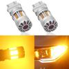 Eseastar T25 3157 P27/7W LED Turn Signal Bulb, Amber, Cooling Fan, Built-In CANBUS Canceller,