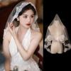 French Retro Lace Veil Bride Main Wedding Dress Trailing Wedding High-end Hijab White Super Fairy Headdress