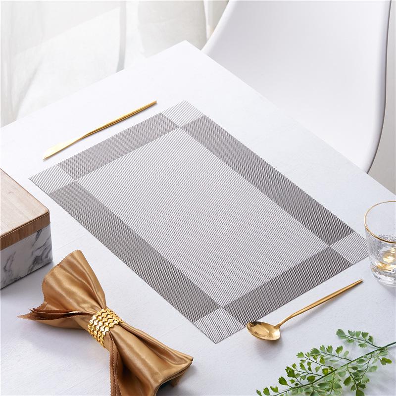Japanese-Style Heat-Resistant PVC Table Mat - Oil-Proof, Western/Nordic Design for Plates & Bowls