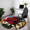 1 stuks Roze Glas-in-lood Kantoor Ronde Vloerkleed, Onder Kantoorstoelen Slaapkamer Woonkamer Huisdecoratie, Kamer Decoratie
