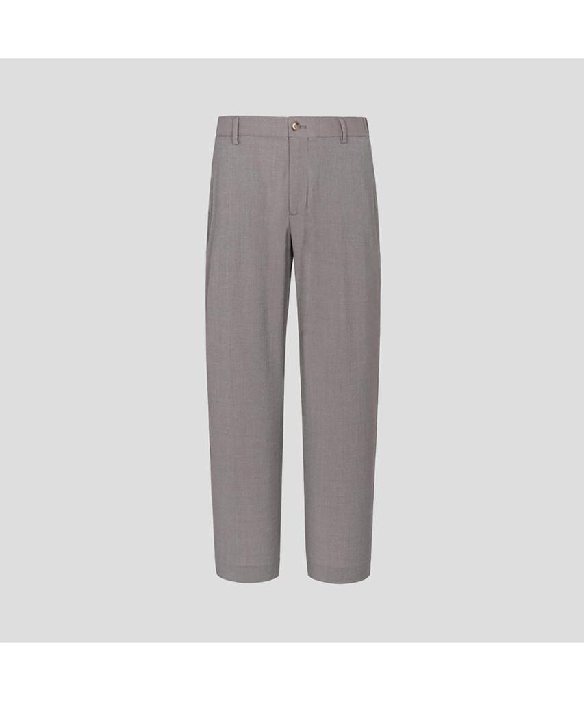 Binpolmen Wool Blend Seersucker Set-Up Tapered Pants Beige