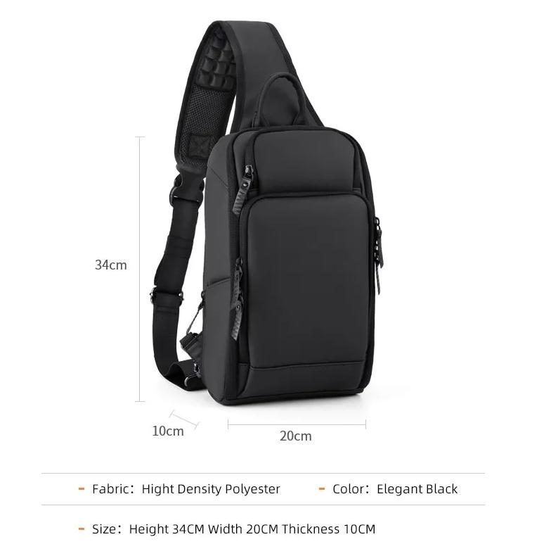 Outwalk Nová pánská módní crossbody taška 9,7 palce multifunkční náprsní taška venkovní sportovní cestovní taška