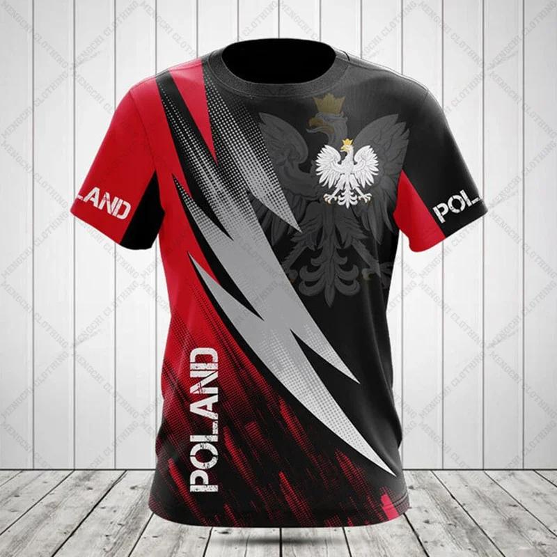 Polish Flag Badge Warrior Camouflage 3D Printed Tee Shirt Men's Crew Neck Short-sleeved Oversized Fashion T-shirts Male Gym Tops
