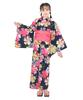 Yukata for Variegated Set Heko Junior Girls [Kyoetsu] Set, Two-piece Yukata, Girls, Unbleached, Weave, 2-piece (yukata, Obi), (1.
