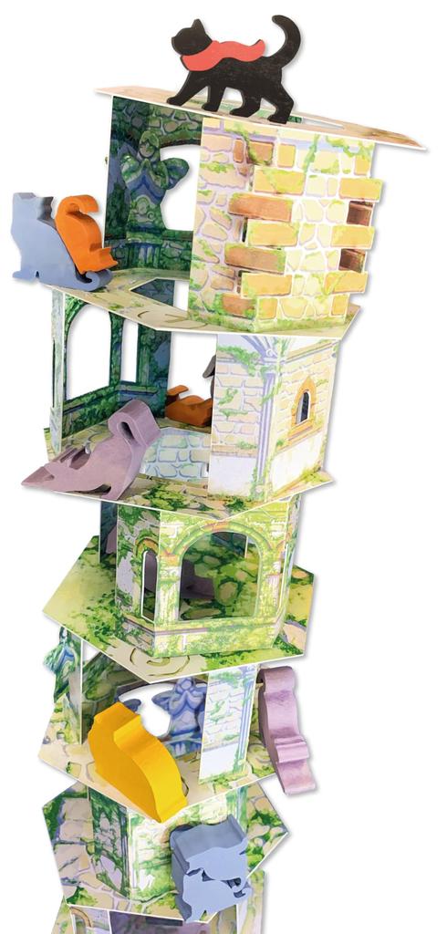 Arclight Cat and the Tower (1-5 Players, 15-30 Minutes, Ages 6 and Up) Board Game