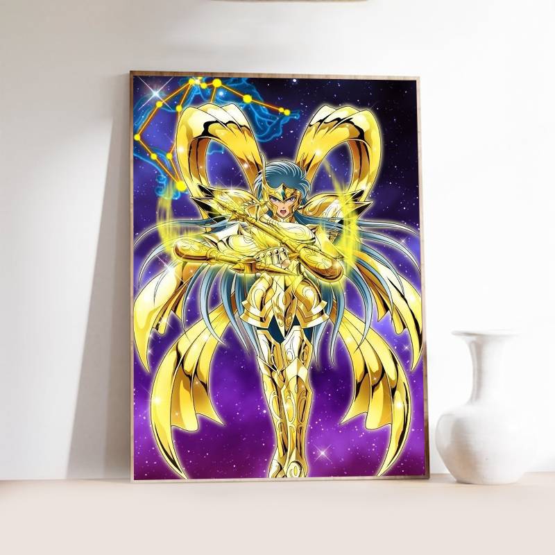 1 pièce Classique anime S-Saint S-seiya Affiche Auto-adhésive Art Papier Imperméable Autocollant Décor Mural Maison de Café Bar Chambre