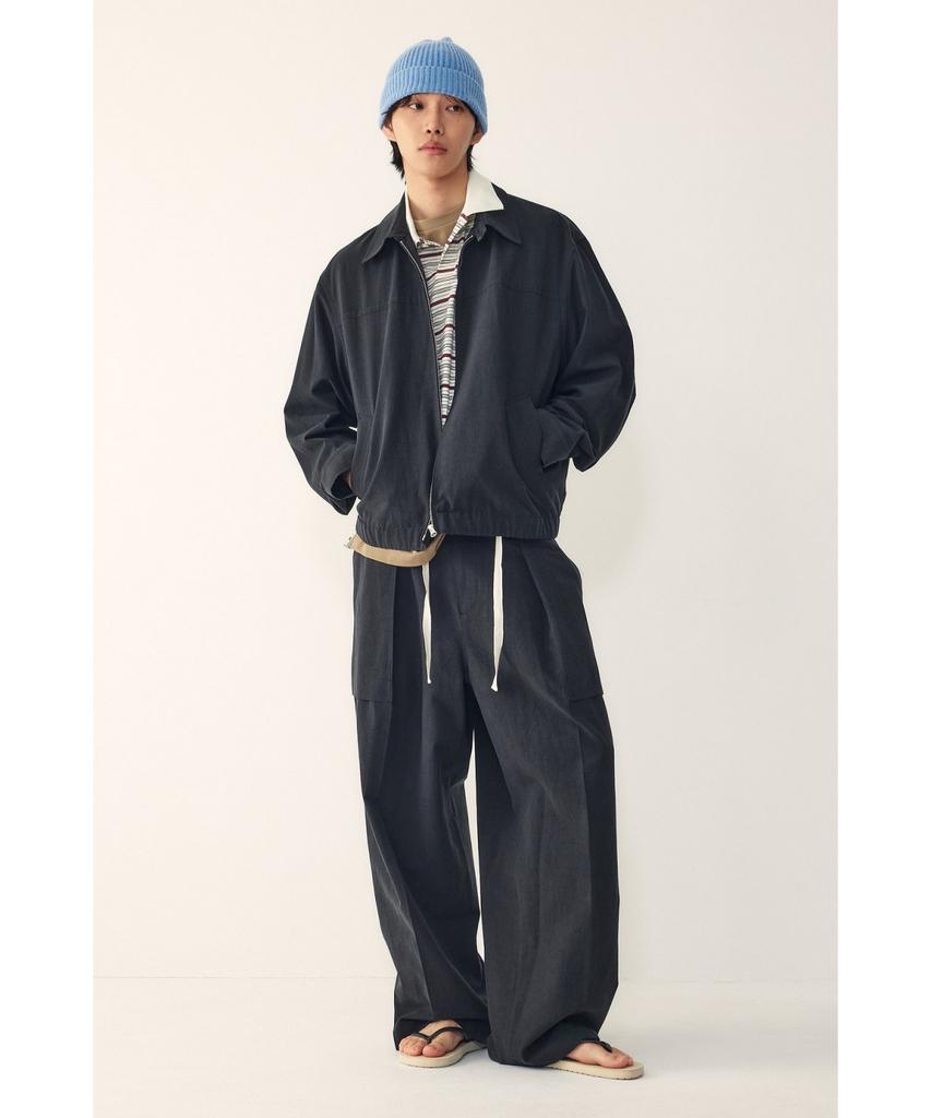 Studio Tomboy [Men] Oversized Zip-Up Jumper_Black 9156213185
