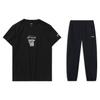 Li Ning Rundhals Kurzarm T-Shirt und Bündchen Schnelltrocknende Hose Lässiger Sportanzug Herrenanzug AHST467-2+AYKT415-1