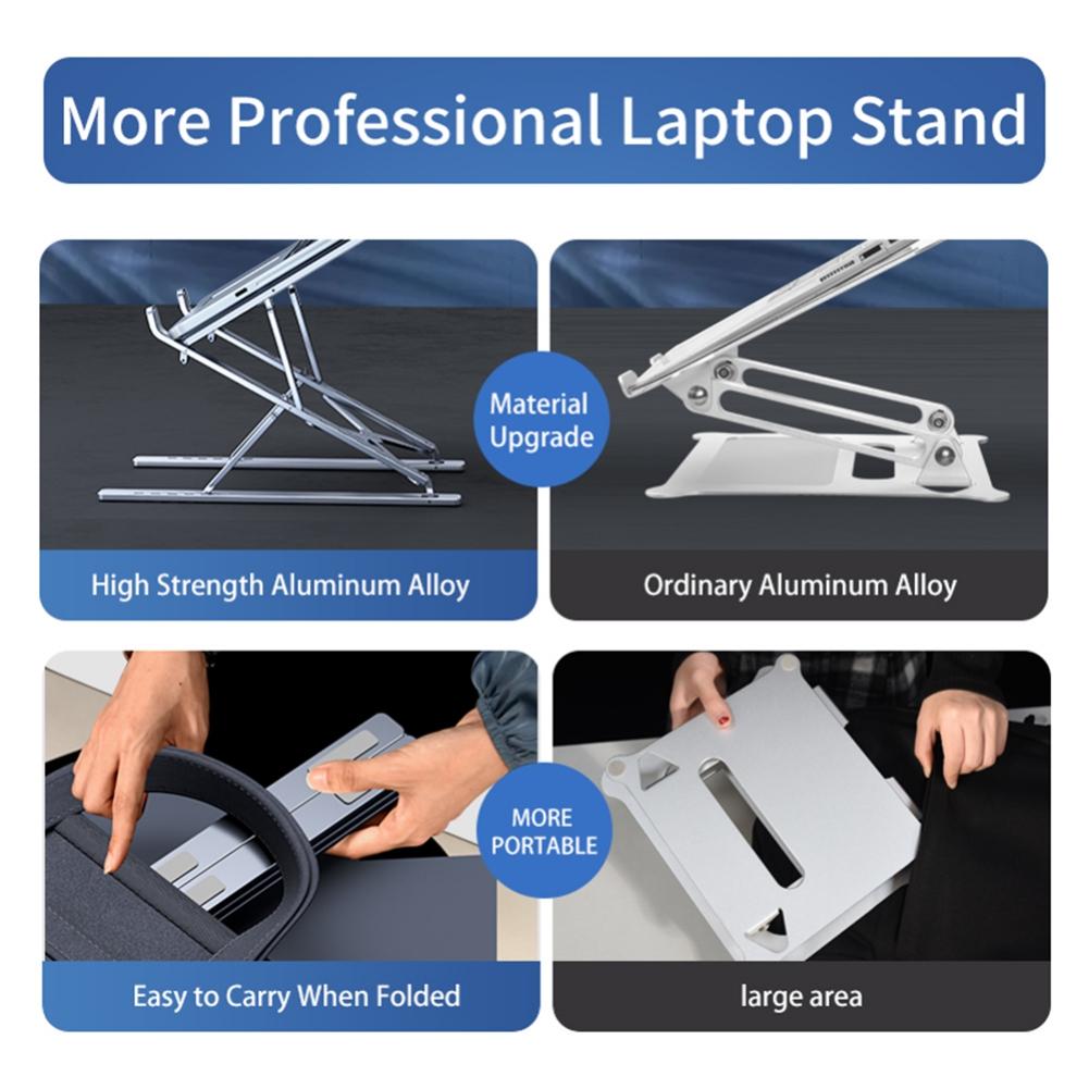 Portable Laptop Stand Aluminium Foldable Notebook Support Laptop Base Macbook Pro Holder Adjustable Bracket Computer Accessories