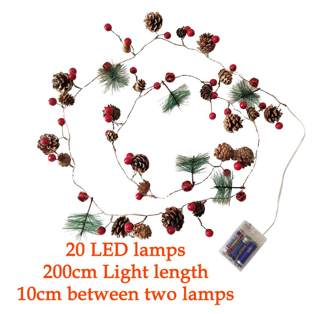 Christmas String Lights Christmas Bell -Needle - Wreath Tree Garland