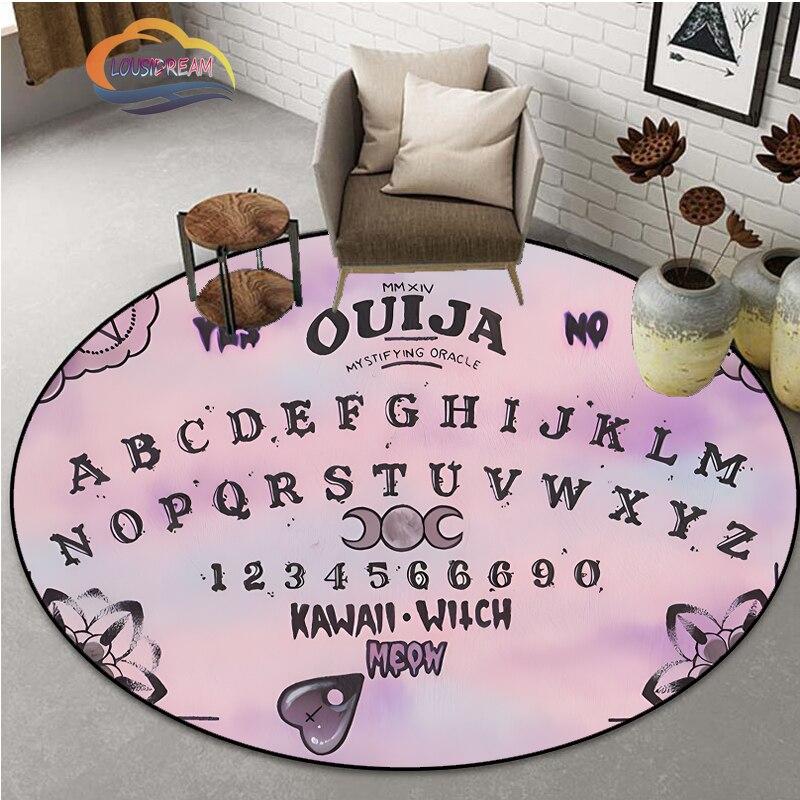 Pentaklio simbolio kilimas, masonų apvalus kilimas, ožkos galvos šėtono kilimas, „Ouija“ lenta su rankomis okultizmo kilimėlis „Watchcraft Goth“ kilimas