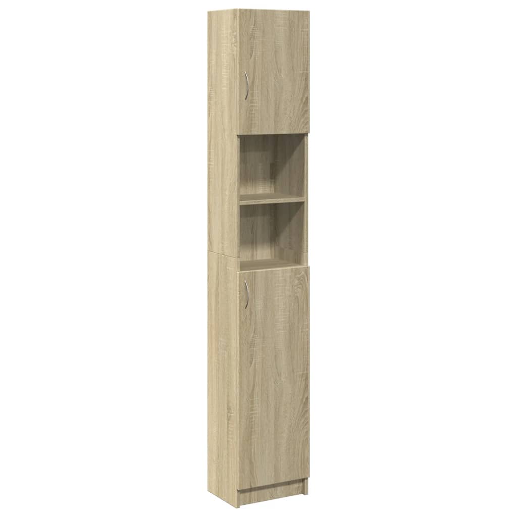 Bathroom Cabinet Sonoma Oak Finish 32 x 25.5 x 190 cm Particleboard