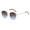 Trend Gradual Change Sunglasses Metal Round Retro Glasses Frame Men And Women Uv Protection Glasses