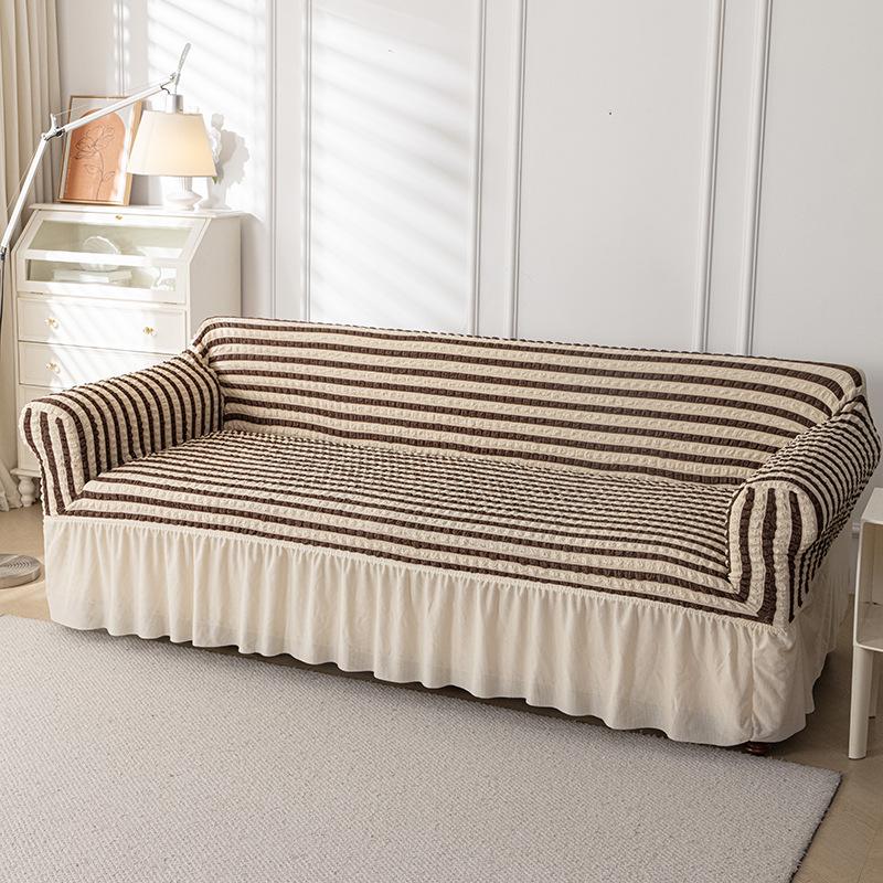 Double Layer Seersucker Sofa Cover Simple All Inclusive Sofa Cushion Lazy Elastic Sofa Cover Non Slip Sofa Cover Cloth