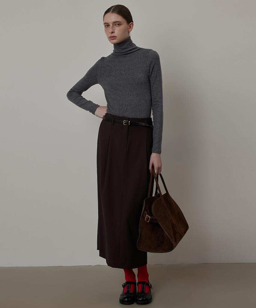 Kwinseulaebis Wool Back Slit Feminine Long Skirt