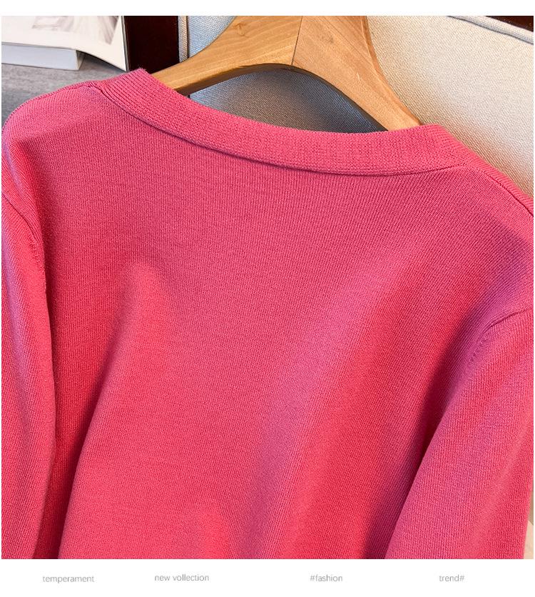 Plus Size Women's Loose Knit Cardigan Sweater, Bust 150/160 Cm, 200-350 Jin - Style 8303